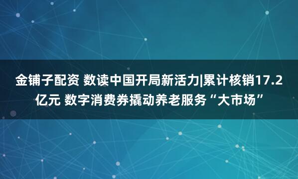 金铺子配资 数读中国开局新活力|累计核销17.2亿元 数字消费券撬动养老服务“大市场”
